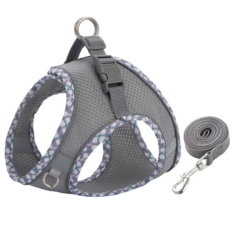 Reflective Dog & Cat Harness and Leash Set – Adjustable Vest for Small & Medium Pets (Chihuahua, Yorkie)