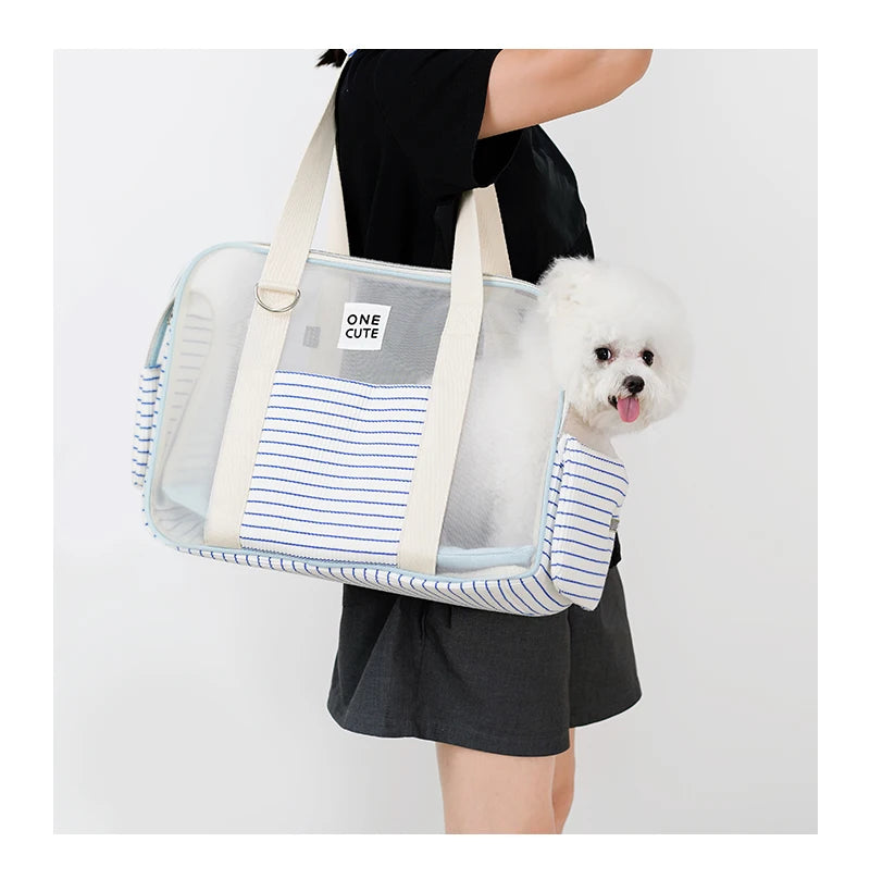 Transparent Window Pet Carrier Bag – Stylish Shoulder Travel Bag for Small Dogs & Puppies
