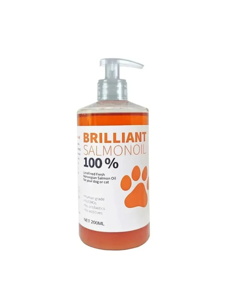 200ml Salmon Oil for Dogs & Cats – Natural Omega Fatty Acid Supplement for Skin & Coat