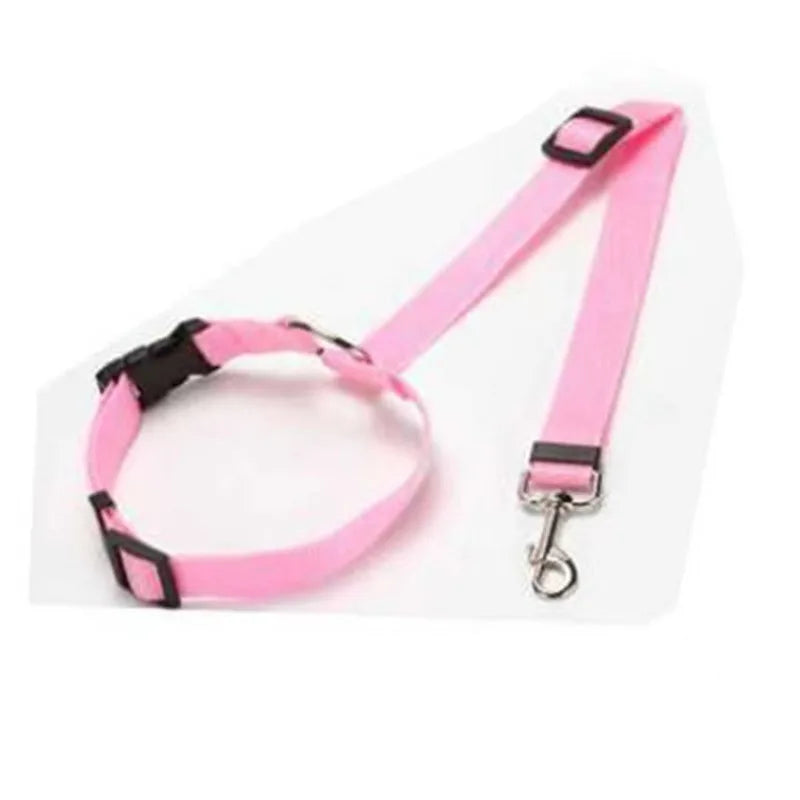 2-in-1 Adjustable Pet Car Seat Belt & Leash – Safety Harness for Dogs, Durable Nylon Lead