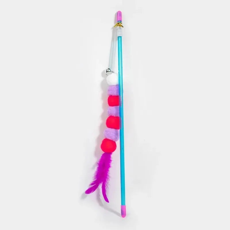 Interactive Cat Wand Toy – Elastic Fur Teaser Stick for Fun Play