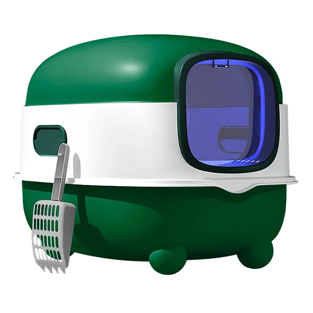 Enclosed Cat Litter Box with Scoop – Dome Design Cat Toilet (40×39×56cm)