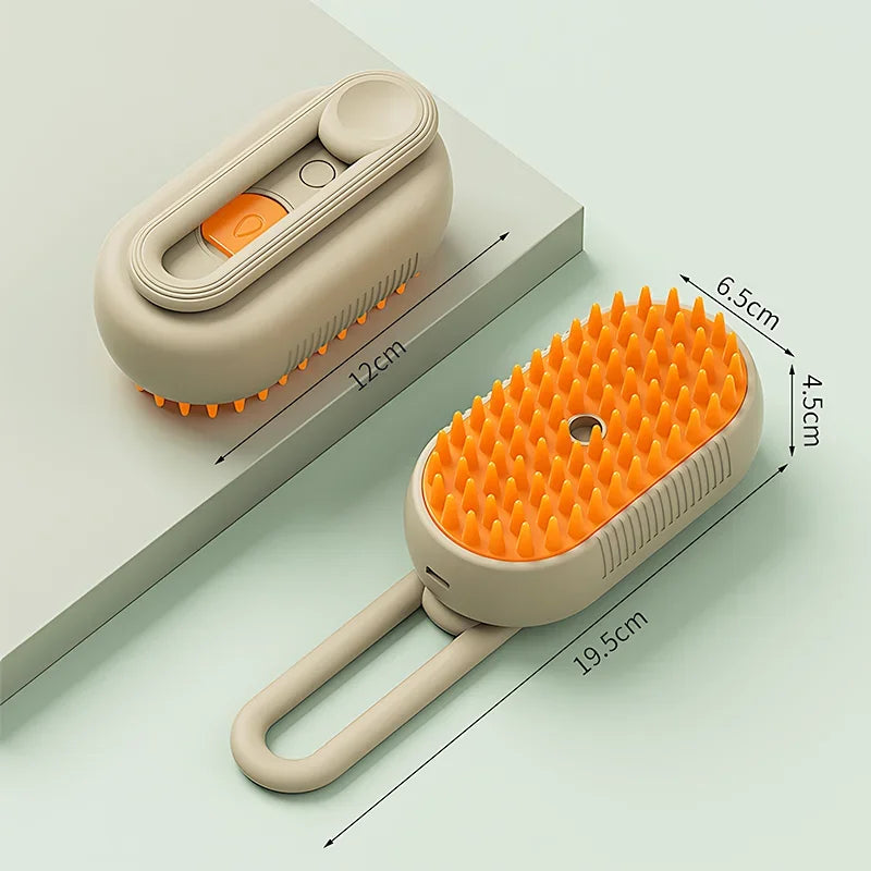 Electric Steam Pet Grooming Brush – Hair Remover for Dogs & Cats with Glove Accessory