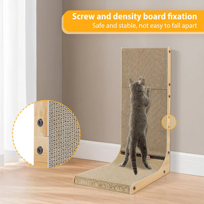 Cat Scratch Board Wall Mounted Mounted Vertical Scratching Board L Shaped Cat Cardboard Scratcher Cat Scratcher Bed with Kitten