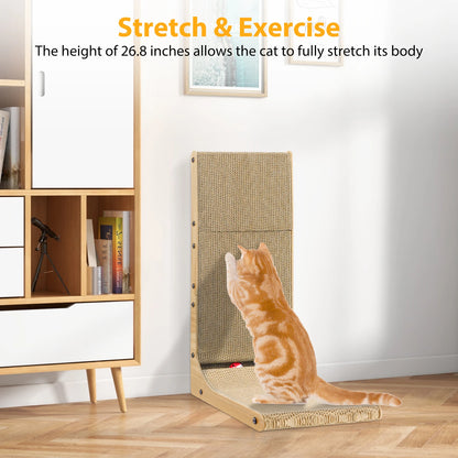 Cat Scratch Board Wall Mounted Mounted Vertical Scratching Board L Shaped Cat Cardboard Scratcher Cat Scratcher Bed with Kitten