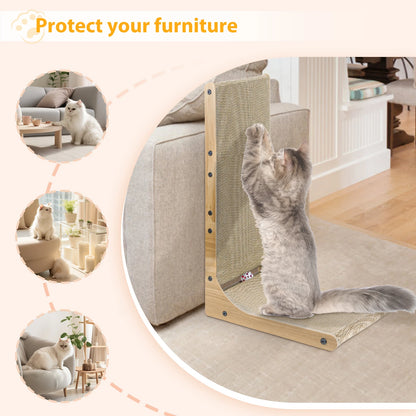 Cat Scratch Board Wall Mounted Mounted Vertical Scratching Board L Shaped Cat Cardboard Scratcher Cat Scratcher Bed with Kitten