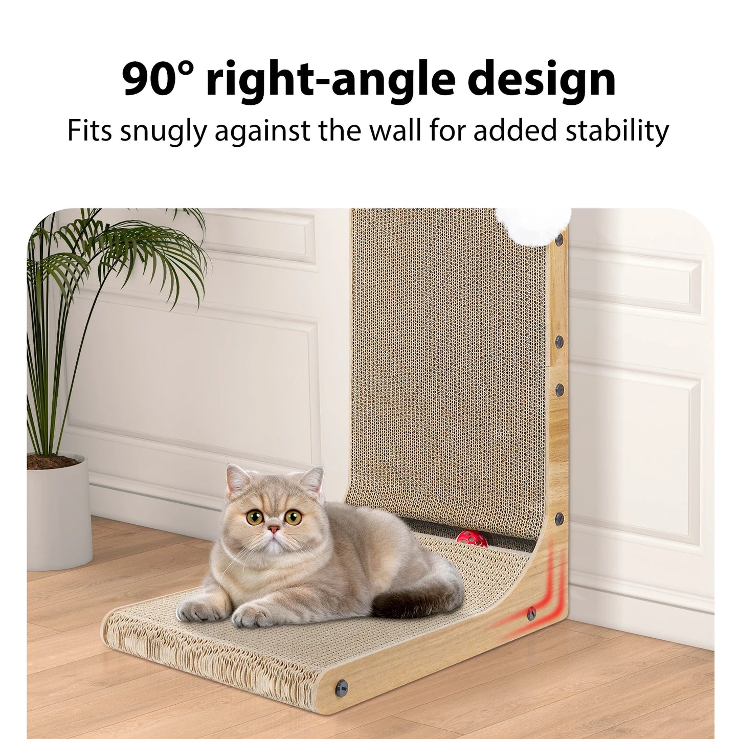Cat Scratch Board Wall Mounted Mounted Vertical Scratching Board L Shaped Cat Cardboard Scratcher Cat Scratcher Bed with Kitten