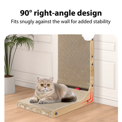 Cat Scratch Board Wall Mounted Mounted Vertical Scratching Board L Shaped Cat Cardboard Scratcher Cat Scratcher Bed with Kitten