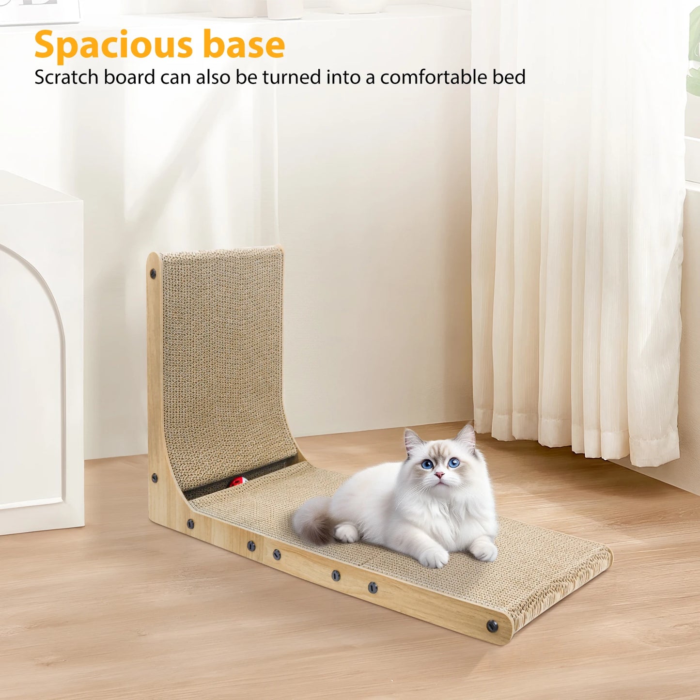 Cat Scratch Board Wall Mounted Mounted Vertical Scratching Board L Shaped Cat Cardboard Scratcher Cat Scratcher Bed with Kitten
