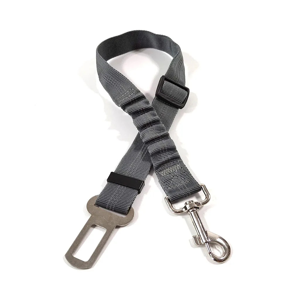 Adjustable Reflective Dog Car Seat Belt Harness – Elastic Shock-Absorbing Travel Safety Strap