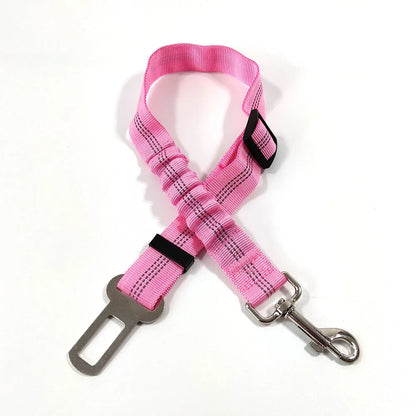 Adjustable Reflective Dog Car Seat Belt Harness – Elastic Shock-Absorbing Travel Safety Strap