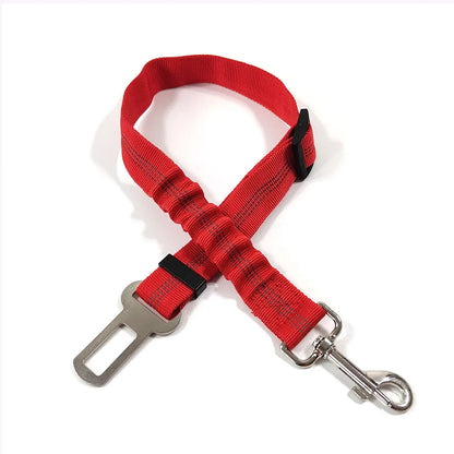 Adjustable Reflective Dog Car Seat Belt Harness – Elastic Shock-Absorbing Travel Safety Strap