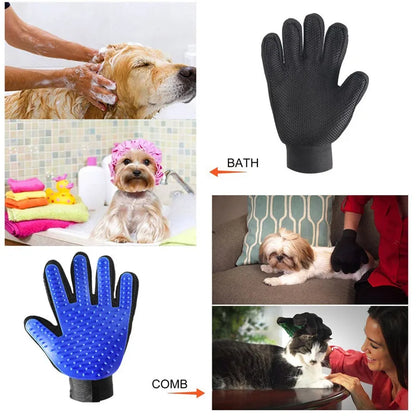 Silicone Pet Grooming Brush & Bath Glove – Massage Comb for Dogs & Cats