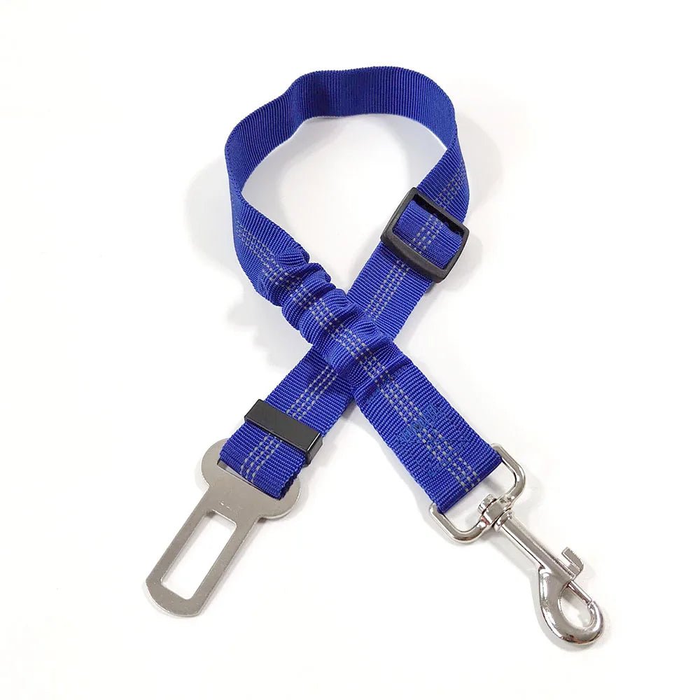 Adjustable Reflective Dog Car Seat Belt Harness – Elastic Shock-Absorbing Travel Safety Strap