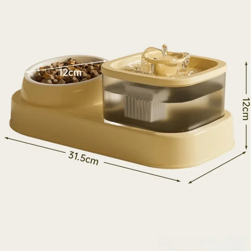 2-in-1 Automatic Pet Water Fountain – USB Powered, Quiet Filtered Drinking Bowl for Cats