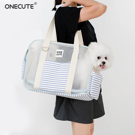 Transparent Window Pet Carrier Bag – Stylish Shoulder Travel Bag for Small Dogs & Puppies