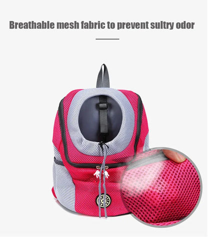 Breathable Pet Carrier Backpack – Adjustable Front Travel Bag with Reflective Strips for Dogs & Cats