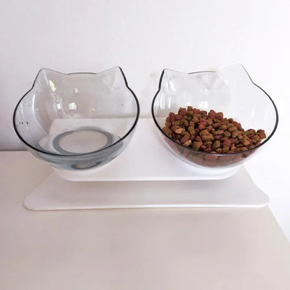 Double Pet Bowl with Stand – Non-Slip Food & Water Feeder for Dogs & Cats
