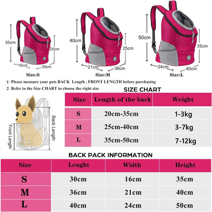 Breathable Pet Carrier Backpack – Adjustable Front Travel Bag with Reflective Strips for Dogs & Cats