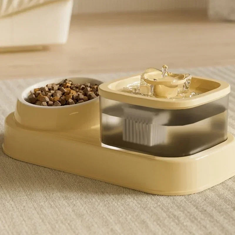 2-in-1 Automatic Pet Water Fountain – USB Powered, Quiet Filtered Drinking Bowl for Cats