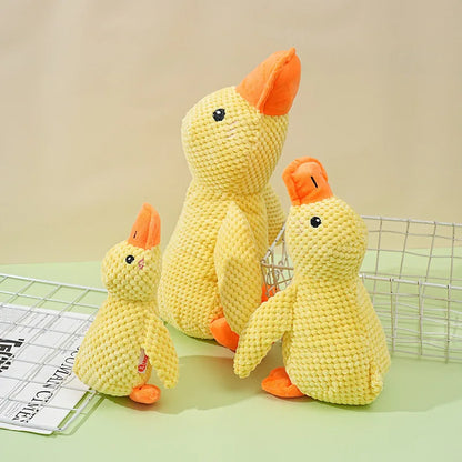 Sleeping Duck Plush Dog Toy – Squeaky Bite-Resistant Chew Toy for Small Dogs