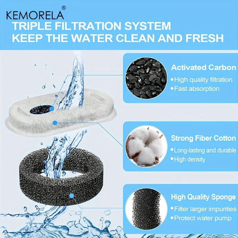 12/15PCS Activated Carbon Sponge Filters – Replacement for Stainless Steel Cat Water Fountain
