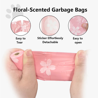 Eco-Friendly Dog Poop Bags with Dispenser – Thick, Leakproof & Floral Scented