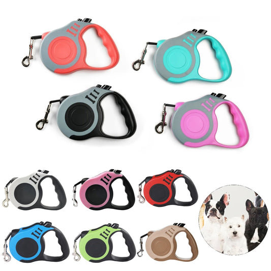 3m/5m Retractable Dog Leash – Durable Nylon Lead for Small, Medium & Large Dogs & Cats
