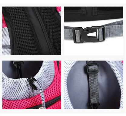 Breathable Pet Carrier Backpack – Adjustable Front Travel Bag with Reflective Strips for Dogs & Cats