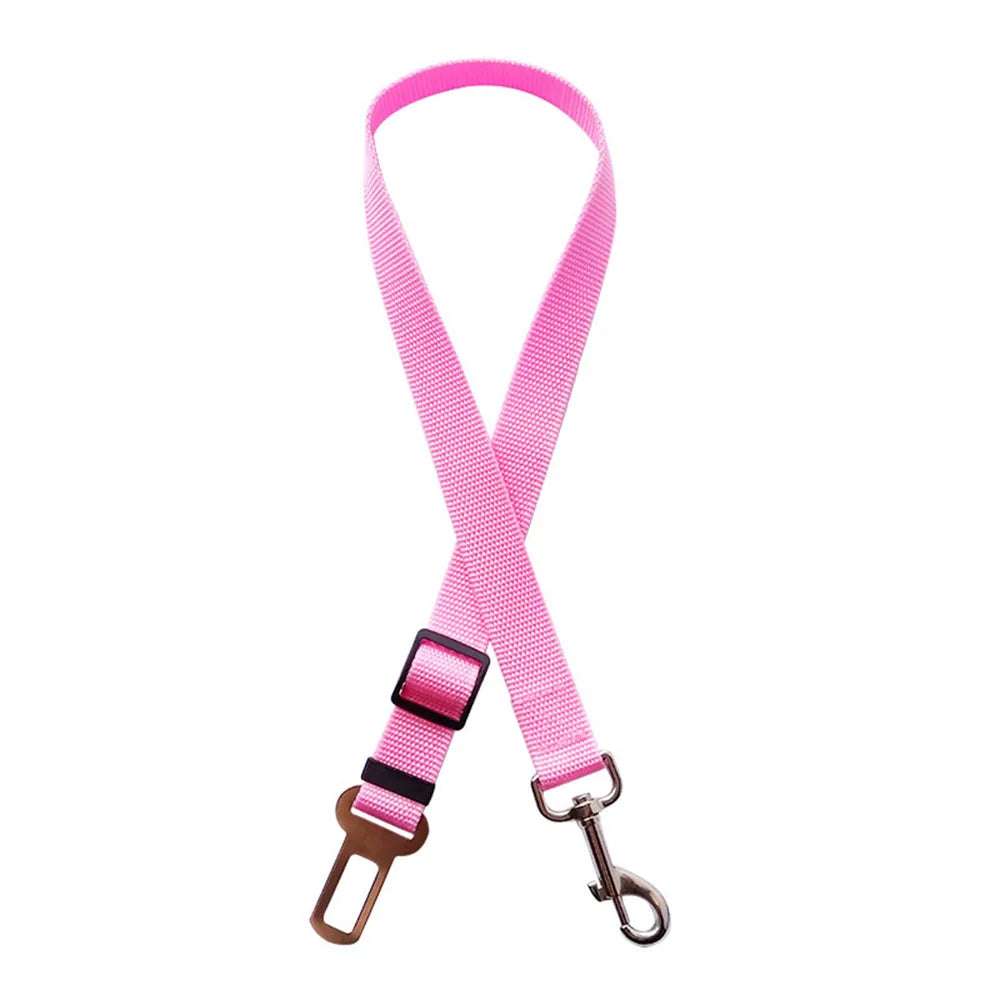 Adjustable Reflective Dog Car Seat Belt Harness – Elastic Shock-Absorbing Travel Safety Strap