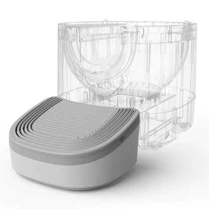 Furoomate Automatic Smart Cat Litter Box, self-cleaning design with 11L high-capacity waste bin. Intelligent pet toilet tray, ideal for easy and hygienic cat care.