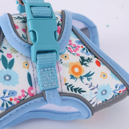 Adjustable Dog & Cat Harness Set – Soft Vest with Leash, Cute Design for Small Pets