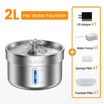 Stainless Steel Automatic Pet Water Fountain for Cats and Dogs, Smart Drinking Water Dispenser for Pets
