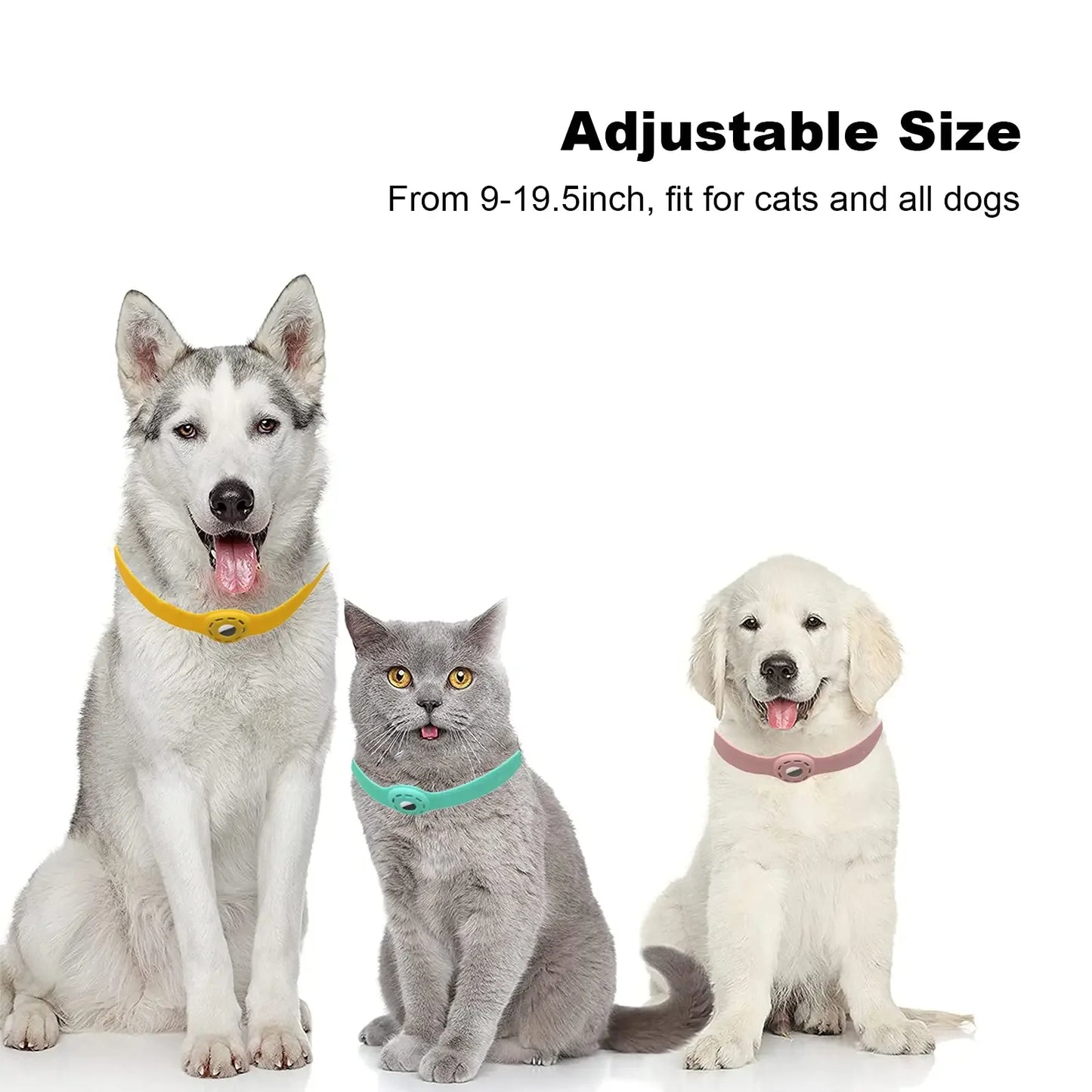 Silicone Cat Collar for Apple AirTag – Adjustable Anti-Lost Pet Tracker Holder