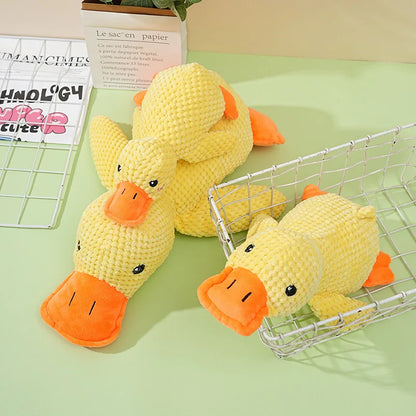 Sleeping Duck Plush Dog Toy – Squeaky Bite-Resistant Chew Toy for Small Dogs