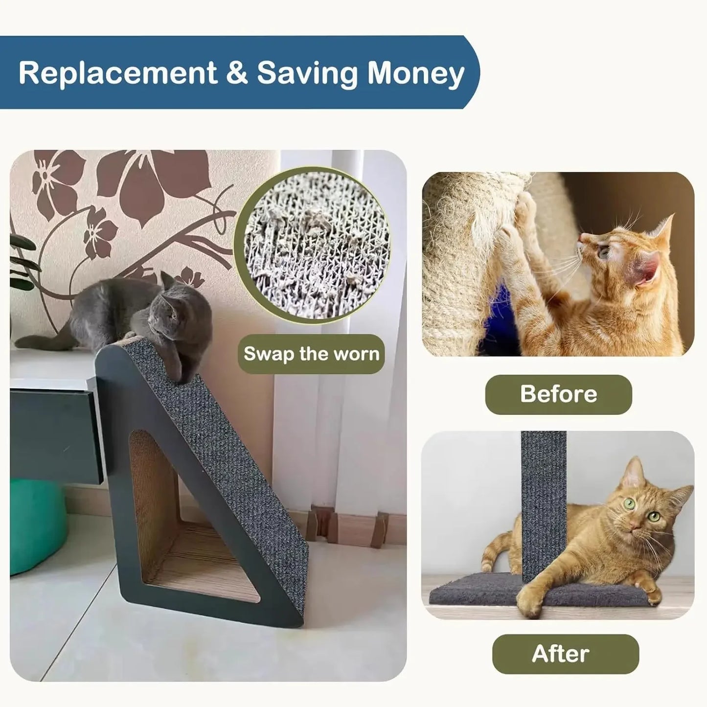 Self-Adhesive Cat Scratch Protector Mat – Trim-to-Fit Furniture & Sofa Guard