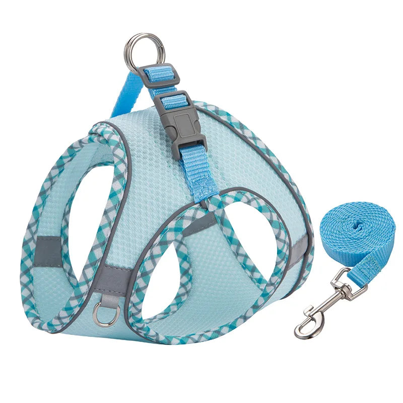 Reflective Dog & Cat Harness and Leash Set – Adjustable Vest for Small & Medium Pets (Chihuahua, Yorkie)