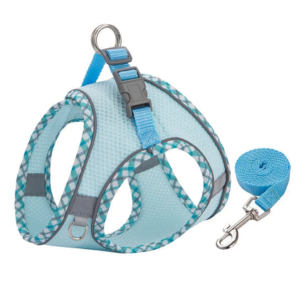 Reflective Dog & Cat Harness and Leash Set – Adjustable Vest for Small & Medium Pets (Chihuahua, Yorkie)