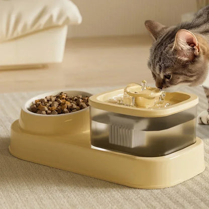 2-in-1 Automatic Pet Water Fountain – USB Powered, Quiet Filtered Drinking Bowl for Cats