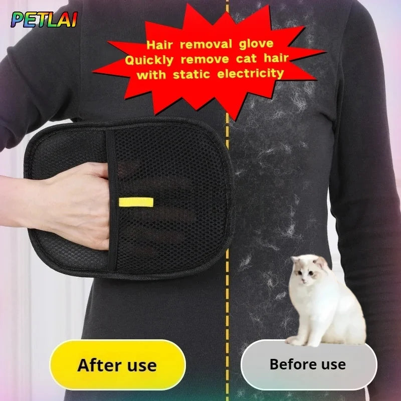 Reusable Pet Hair Remover Gloves – Electrostatic Grooming Brush for Dogs & Cats, Ideal for Clothes & Furniture