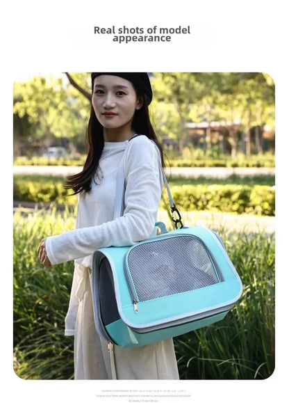 Breathable Pet Travel Bag – Portable Shoulder Carrier for Dogs & Cats, Summer Design