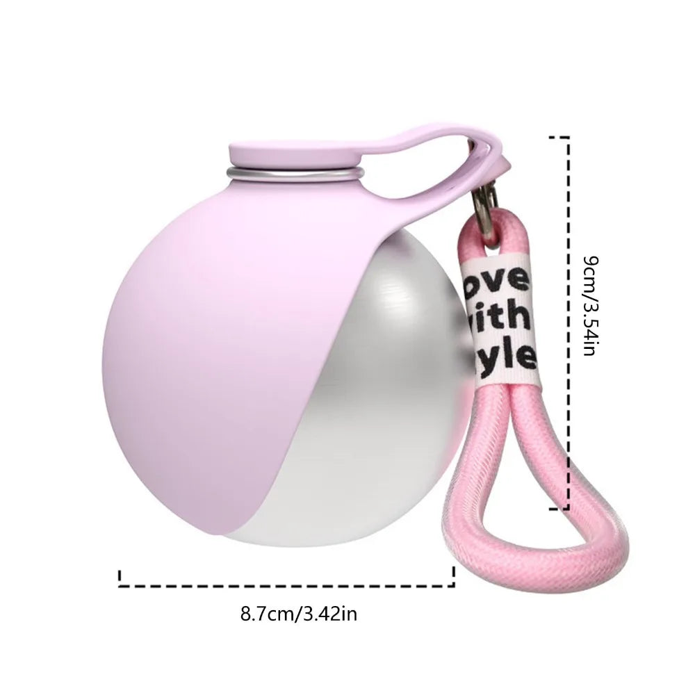 285ml Dog Water Bottle with Removable Silicone Bowl – Leakproof Stainless Steel Travel Dispenser