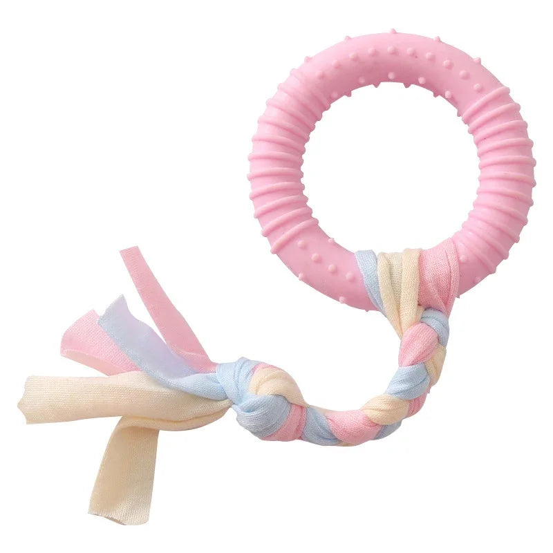 TPR Knot Chew Toy for Small Dogs – Durable Bite-Resistant Dental Cleaning & Training Toy
