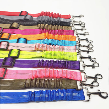 Adjustable Reflective Dog Car Seat Belt Harness – Elastic Shock-Absorbing Travel Safety Strap