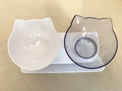 Double Pet Bowl with Stand – Non-Slip Food & Water Feeder for Dogs & Cats