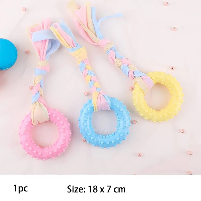 TPR Knot Chew Toy for Small Dogs – Durable Bite-Resistant Dental Cleaning & Training Toy