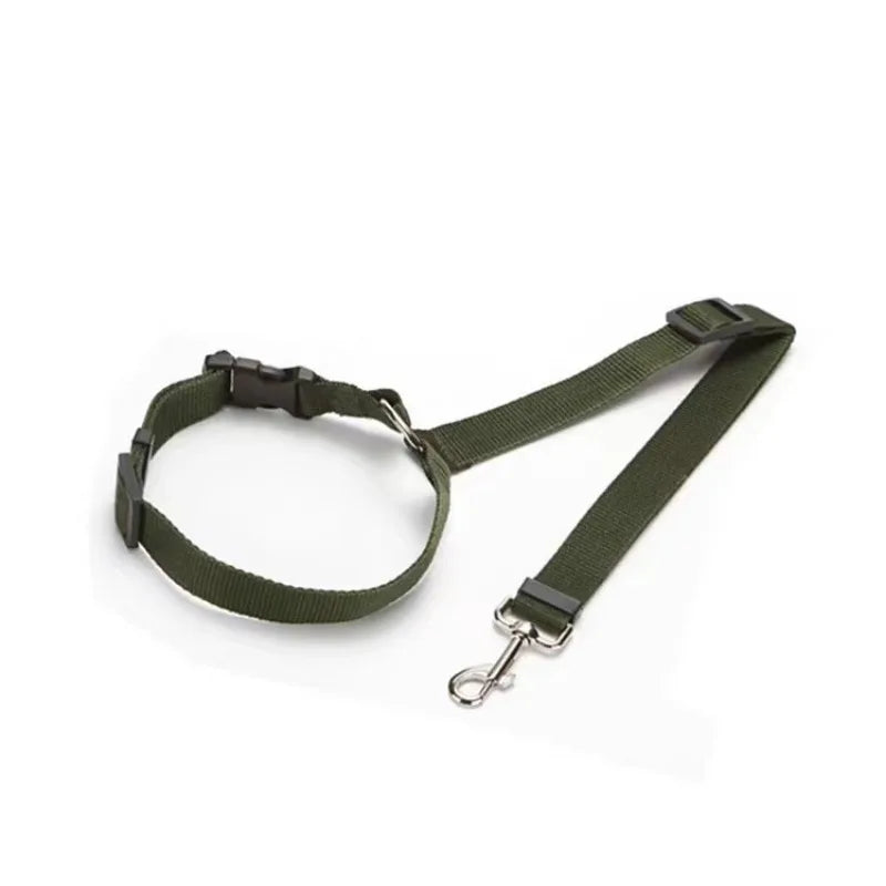 2-in-1 Adjustable Pet Car Seat Belt & Leash – Safety Harness for Dogs, Durable Nylon Lead