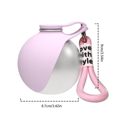 285ml Dog Water Bottle with Removable Silicone Bowl – Leakproof Stainless Steel Travel Dispenser