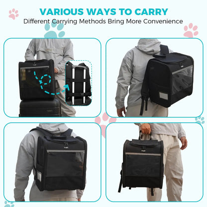 Dogat Pet Backpack XL Breathable Cat/dogs Transporter Up To 10Kg Mesh Window Foldable