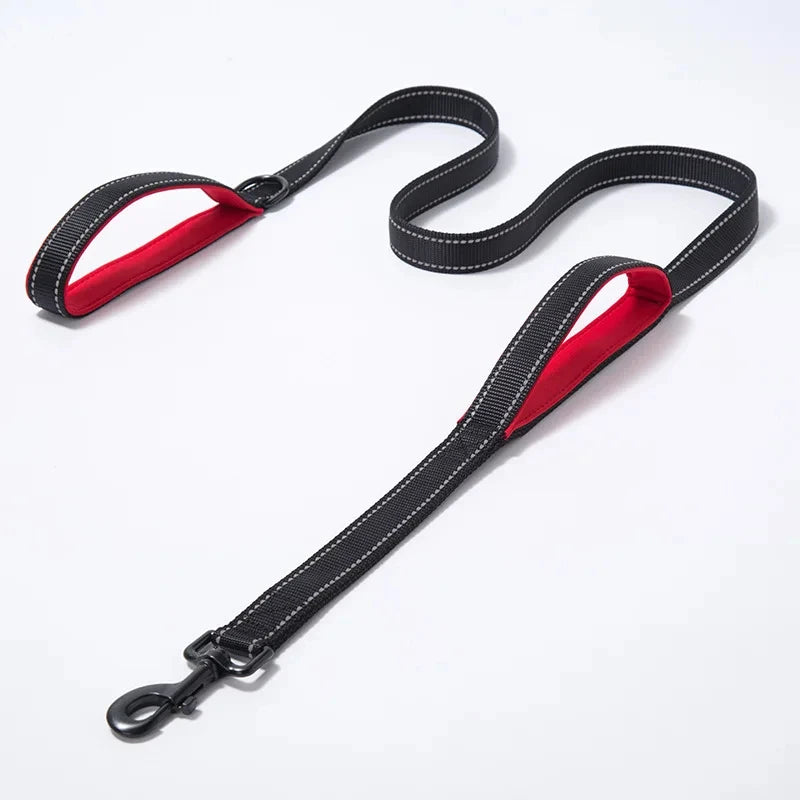 Dual Handle Reflective Dog Leash – Heavy-Duty Safety Lead for Medium & Large Dogs